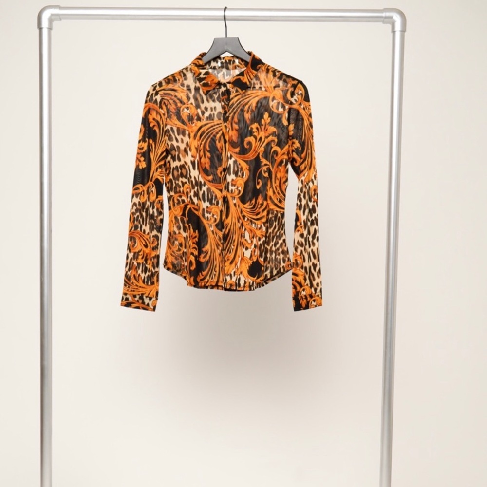 Button down Versace inspired blouse
